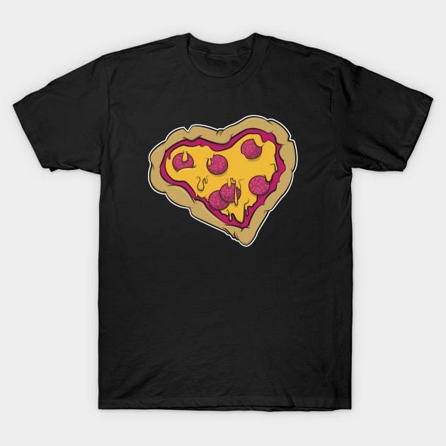 HEART SHAPED PIZZA T-Shirt by CoySoup